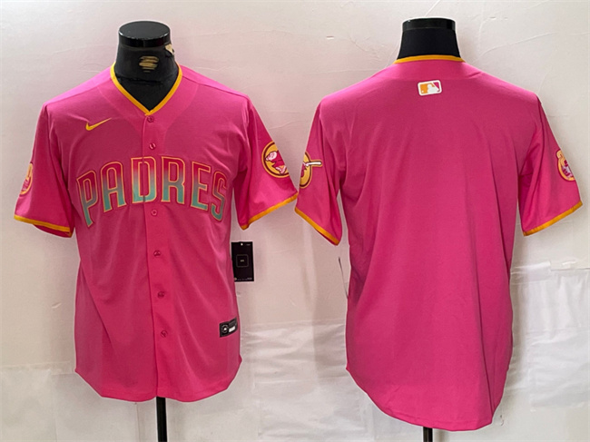 Men's San Diego Padres Blank Pink Cool Base Stitched Baseball Jersey